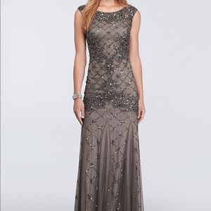 David’s Bridal Cap Sleeve Beaded Dress